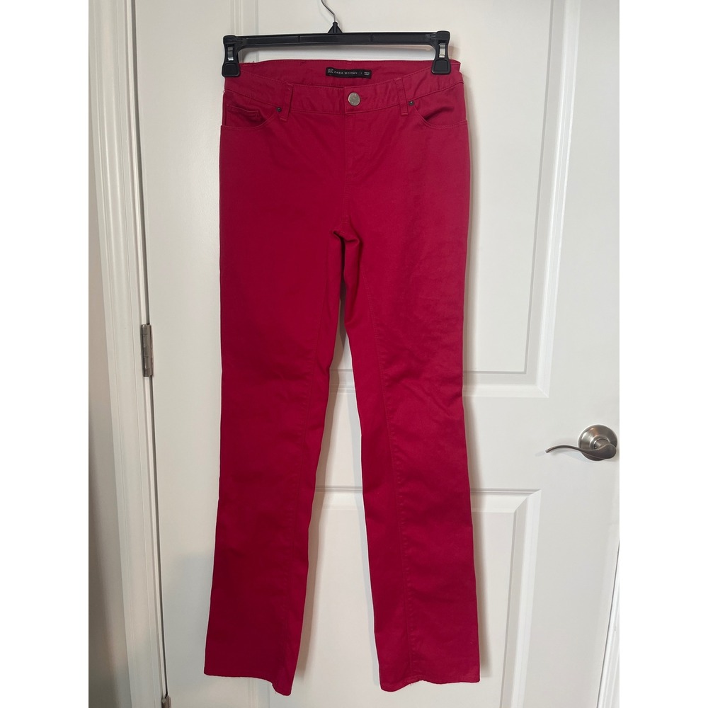 Zara Woman Magenta Pink Straight Leg Pants Mid Rise Size 4 1992